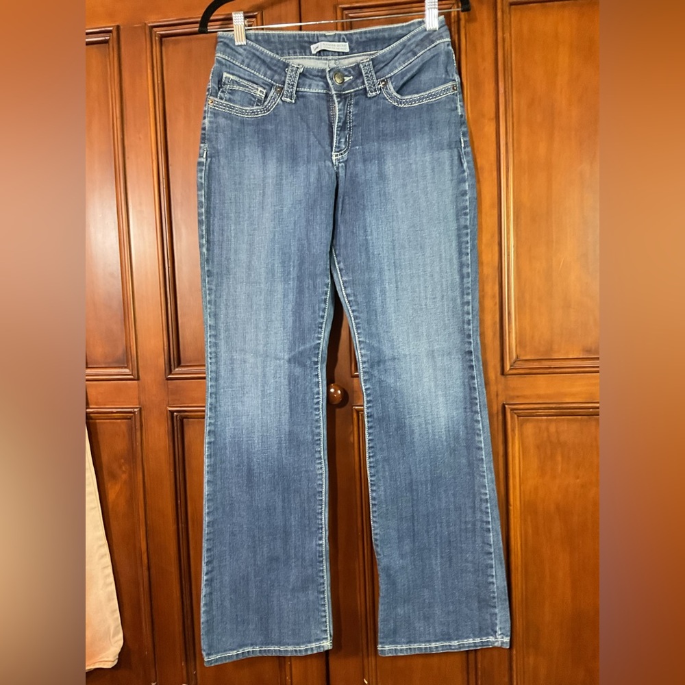 Lee Slender Secret Lower On The Waist Denim Jeans Size 6 Medium Euc Distressed C